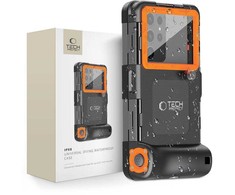 Tech-Protect IPX8 Diving Atsparus vandeniui Case Universal dėklas telefonui juodos spalvos & oranžinis