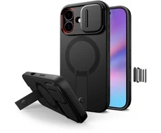 Tech-Protect Kevlar Aura MagSafe dėklas skirtas Apple iPhone 17 – juodos spalvos