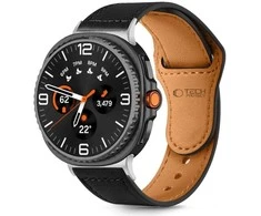 Tech-Protect Leatherfit apyrankė skirta Samsung Galaxy Watch 40/44/46 mm – juodos spalvos