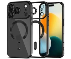Tech-Protect MagFlex MagSafe dėklas skirtas Apple iPhone 17 – skaidrus juodos spalvos