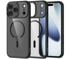 Tech-Protect MagMat MagSafe dėklas skirtas Apple iPhone 17 Pro – skaidrus juodos spalvos