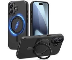 Tech-Protect MagRing MagSafe dėklas skirtas Apple iPhone 17 – matinis juodos spalvos