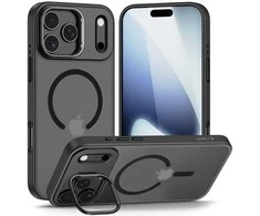 Tech-Protect MagStand MagSafe dėklas skirtas Apple iPhone 17 Pro Max – matinis juodos spalvos