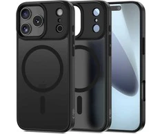 Tech-Protect Matt MagSafe dėklas skirtas Apple iPhone 17 Pro Max – matinis juodos spalvos