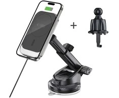 Tech-Protect MM15W-V9 automobilinis laikiklis su MagSafe prietaisų skydeliui ir oro ventiliacija 15W - Juodas