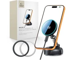 Tech-Protect mm25W-V8 QI2.2 Magnetic MagSafe WINDSHIELD & DASHBOARD automobilinis telefono laikiklis belaidis įkroviklis 25W juodos spalvos