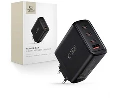 Tech-Protect NC140W-GAN 4-Port laidinis įkroviklis PD 140W / QC3.0 juodos spalvos