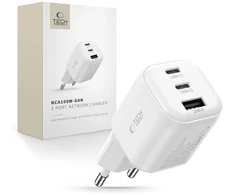Tech-Protect NCA100W-GAN-AVS 3 prievadų tinklo įkroviklis PD 3.2 100W / QC3.0 baltas