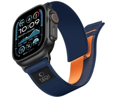 Tech-Protect NYLON ELITE Watch 8 / 9 / 10 / 11 / 12 / SE / ULTRA (44 / 45 / 46 / 49 MM) TAMSIAI MĖLYNA/ORANŽINĖ