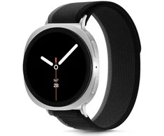 Tech-Protect Nylon Stripe apyrankė skirta Samsung Galaxy Watch 40/44/46 mm – juodos spalvos ir oranžinės spalvos