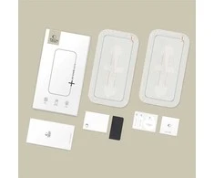 „Tech-Protect Quick Set+“ 2 grūdinto stiklo pakuotė, skirta „iPhone 15 Pro“ - juodas