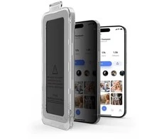 „Tech-Protect Quick Set Spy+“ privatumo stiklų, skirtų „iPhone 15“ / „16“, 2 vnt. pakuotėje