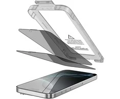 „Tech-Protect Quick Set Spy+“ privatumo stiklų, skirtų „iPhone 16 Pro“, 2 vnt. pakuotėje