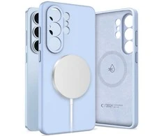Tech-Protect silikoninis MagSafe Samsung Galaxy S26 Ultra dėklas žydros spalvos