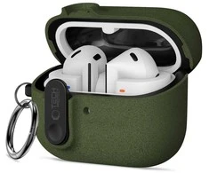 Tech-Protect Slim Hook dėklas ausinėms Samsung Galaxy Buds 3 / 3 FE / 3 Pro alyvuogių žalios spalvos