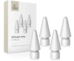 Tech-Protect STYLUS ANTGALIŲ RINKINYS 4 VNT. APPLE PENCIL Baltos spalvos