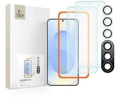 Tech-Protect Supreme Set for Samsung Galaxy S25 Plus 2x apsauginis stiklas skirtas ekranui / apsauginis stiklas for camera – transparent