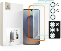 Tech-Protect Supreme Set for Samsung Galaxy S25 Ultra 2x apsauginis stiklas Screen Protector / Camera apsauginis stiklas – Clear