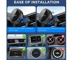 Tech-Protect V9 ArcticBoost magnetic MagSafe dashboard & vent automobilinis laikiklis su belaidžiu įkrovimu 25W QI2.2 juoda