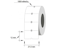 Technoinform Kainų etiketės 21,5×12, stačiakampės, 1000vnt, baltos spalvos