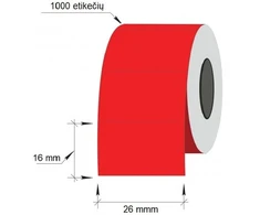 Technoinform Kainų etiketės 26x16mm, stačiakampės, 1000vnt, raudonos spalvos