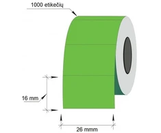 Technoinform Kainų etiketės 26x16mm, stačiakampės, 1000vnt, žalios spalvos
