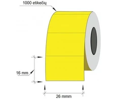 Technoinform Kainų etiketės 26x16mm, stačiakampės, 1000vnt, geltonos spalvos