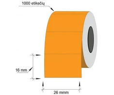 Technoinform Kainų etiketės 26x16mm, stačiakampės, 1000vnt, oranžinės spalvos