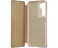 Tecto Shield „Fold Mirror View“ dėklas, skirtas „Samsung Galaxy S23 FE“, auksinės spalvos