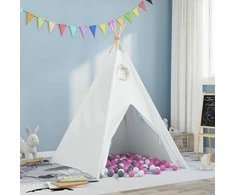Teepee palapinė Balta 120 x 120 x 150 cm Audinys ir plastikas