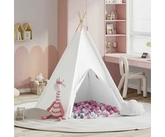 Teepee palapinė Balta 120 x 120 x 150 cm Audinys ir plastikas