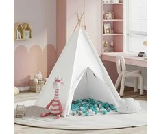 Teepee palapinė Balta 120 x 120 x 150 cm Audinys ir plastikas