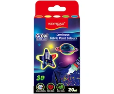 Tekstilės dažai Keyroad 5 spalvų 20ml, šviečiantys tamsoje