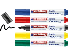 *Tekstilės žymeklių rinkinys Edding 4500, 5 spalvų
