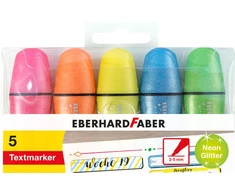 Teksto žymekliai EberhardFaber, mini, blizgūs, neoniniai, 5 spalvų