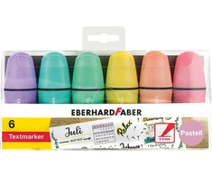 Teksto žymekliai EberhardFaber, mini, pasteliniai, 6 spalvų