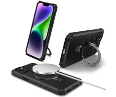 Tel Protect Armor Magsafe Metal Ring dėklas skirtas Apple iPhone 15 Plus juodos spalvos
