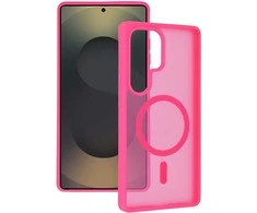 Tel Protect Aura Matte Magsafe dėklas skirtas Samsung Galaxy S25 Ultra hot rožinės spalvos