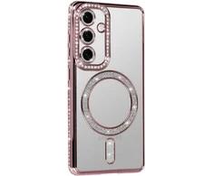 Tel Protect Bling Magsafe dėklas skirtas Samsung Galaxy S26 rožinės spalvos