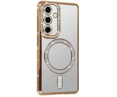 Tel Protect Bling Magsafe dėklas skirtas Samsung Galaxy S26 aukso spalvos