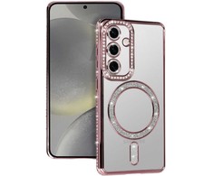 Tel Protect Bling Magsafe dėklas skirtas Samsung Galaxy S26 rožinės spalvos
