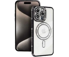 Tel Protect Bling Magsafe dėklas skirtas Xiaomi Redmi Note 15 4G juodos spalvos