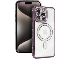 Tel Protect Bling Magsafe dėklas skirtas Xiaomi Redmi Note 15 Pro 4G violetinės spalvos