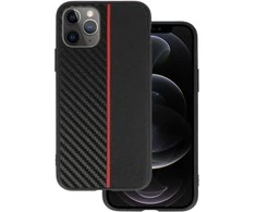 Tel Protect CARBON dėklas skirtas Apple iPhone 11 Pro juodos spalvos with red stripe