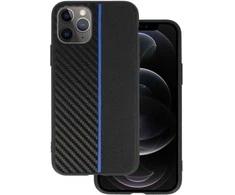 Tel Protect CARBON dėklas skirtas Apple iPhone 11 Pro juodos spalvos with mėlynos spalvos stripe