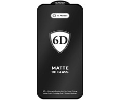 Tel Protect Full Glue 6D Matt Apsauginis stiklas skirtas Apple iPhone 15 Pro Juodas