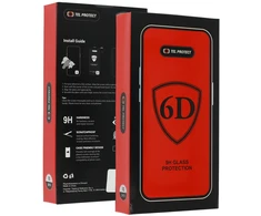 Tel Protect Full Glue 6D Tempered Glass skirtas SAMSUNG GALAXY S22/S23 Juodas (with fingerprint unlock) – 10 PACK