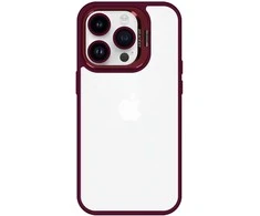 Tel Protect Kickstand dėklas + apsauginis stiklas kamerai (lens) skirtas Apple iPhone 14 Pro Max burgundy