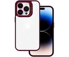 Tel Protect Kickstand case + camera glass (lens) skirtas Apple iPhone 13 Pro Max burgundy