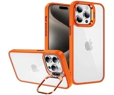 Tel Protect Kickstand dėklas + apsauginis stiklas kamerai (lens) skirtas Apple iPhone 12 Pro Max oranžinės spalvos